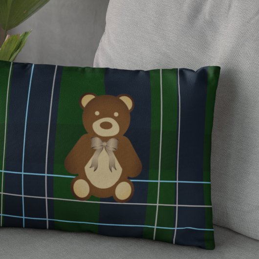 Vornehmer Karo-Teddybär Dekokissen