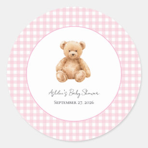 Vornehmer klassischer Teddybär Baby Shower runder Aufkleber