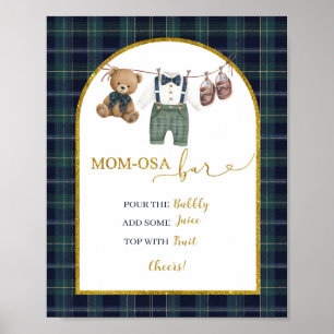 Vornehmer kleiner Gentleman Baby Shower Mimosa Pos Poster