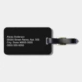 Vornehmer Leopard-Druck-eleganter schwarzer Bogen Gepäckanhänger (Rückseite horizontal)