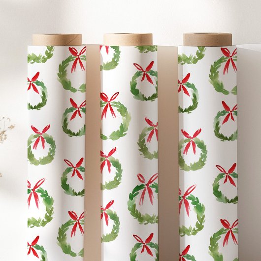 Vornehmer roter Bogen-Weihnachtskranz Geschenkpapier