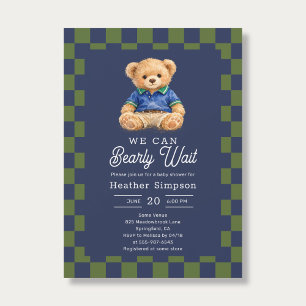 Vornehmer Teddy Bearly Wait Karo Baby Shower Einladung