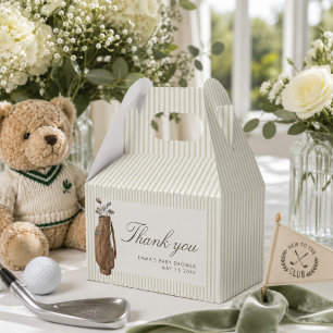 Vornehmer Teddybär Golf Baby Shower Neu im Club Geschenkschachtel