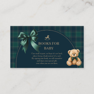 Vornehmer Teddybär Grün Kariert Bücher für Baby Begleitkarte