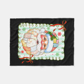 Vornehmer Weihnachtsmann Weihnachten Patchwork Wei Fleecedecke (Vorderseite (Horizontal))