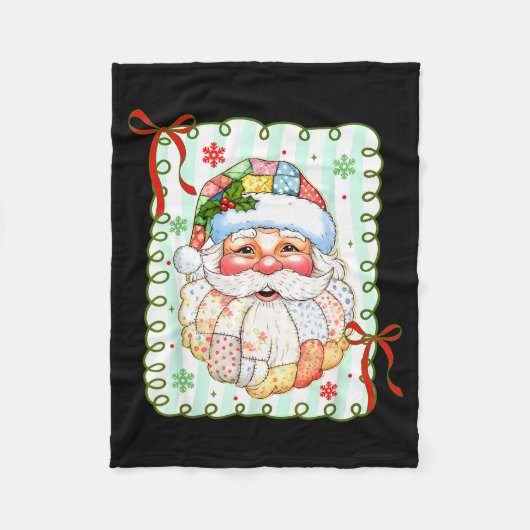 Vornehmer Weihnachtsmann Weihnachten Patchwork Wei Fleecedecke (Vorderseite)