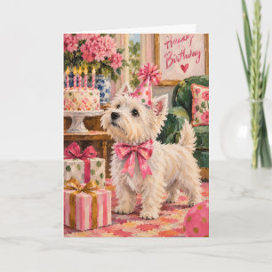Vornehmer West Highland White Terrier Hund Geburts Karte