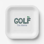 Vornehmes Blau & Grün Argyle Golf Custom  Pappteller (Vorderseite)