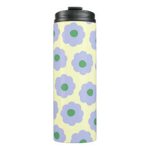 Vornehmes Blau Grün Süßes Hippie-Blumenmuster Thermosbecher
