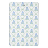 Vornehmes Blau & Grüne Hortensien Monogramm Mini Klemmbrett (Rückseite)