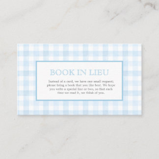 Vornehmes blaues Gingham-Wappen-Buch-Einlage Visitenkarte