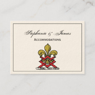 Vornehmes goldrotes heraldisches Wappen Fleur de L Visitenkarte