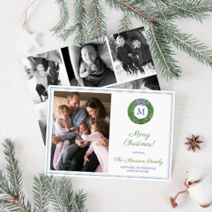 Vornehmes Monogramm-Kranz-Foto-Collage Weihnachten