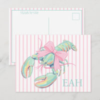Vornehmes Pastell-Wasserfarben-Hummer-Monogramm