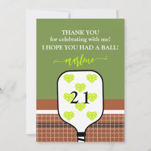 Vornehmes Pickleball-Schläger-Foto Dink-Geburtstag Dankeskarte