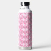 Vornehmes quadratisches Gitter-Monogramm – Rosa &  Trinkflasche (Rechts)