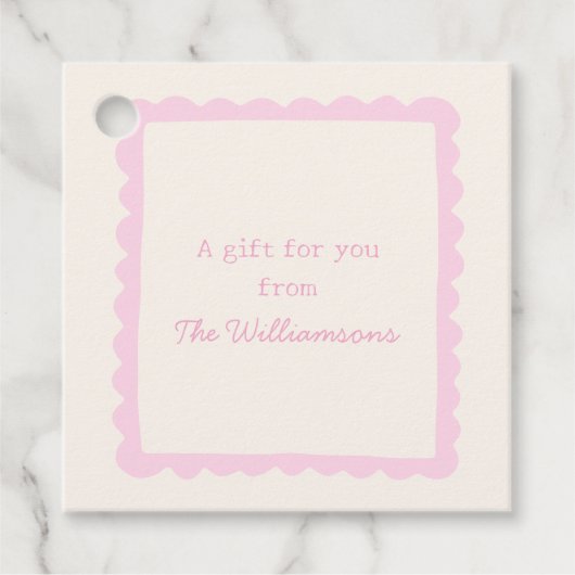 Vornehmes Rosa Whimsical-Rand Geschenk von Geschenkanhänger (Vorderseite)