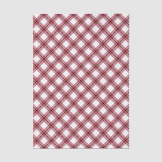 Vornehmes rotes Argyle-Karopapier Seidenpapier (Vorderseite)