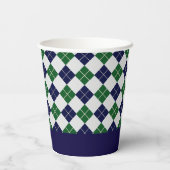 Vornehmes Schaukelpferd Argyle 1. Geburtstag Pappbecher (Rückseite)