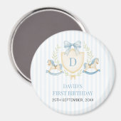 Vornehmes Schaukelpferd zum ersten Geburtstag Magnet (Vorderseite/Rückseite)