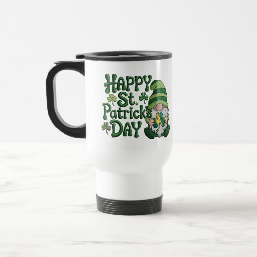 Vornehmes St. Patrick’s-Liebe | Cute Grüne Glück Reisebecher (Links)