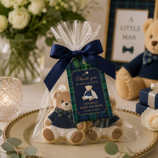 Vornehmes Teddybär-Babyshower-Dankeschön-Geschenk Geschenkanhänger