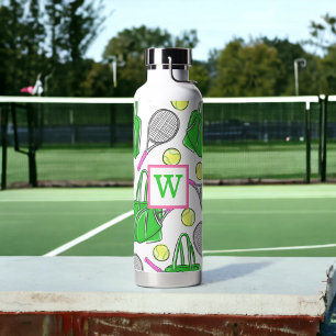 Vornehmes Tennismuster-Monogramm Trinkflasche