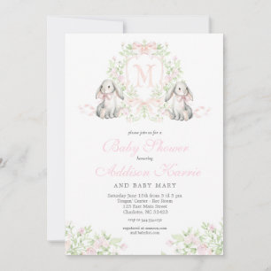 Vornehmes Wappen-Hasen-Baby-Shower-Einladung Einladung