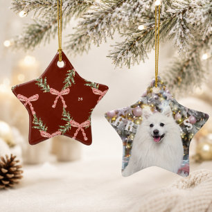 Vornehmes Weihnachts-Foto-Haustier-Andenken Stern Keramik Ornament