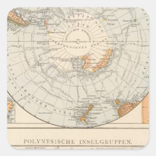 Vorpolargebiet und das Polynesien Quadratischer Aufkleber