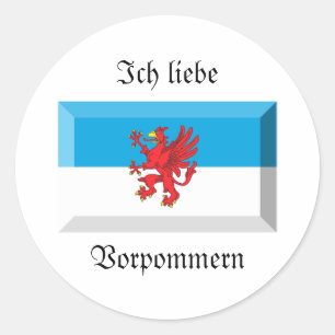 Vorpommern Flaggen-Edelstein Runder Aufkleber