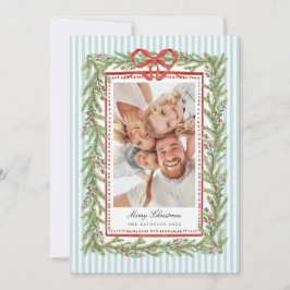 Vorpraktische Küsten-Schleifen-Familienfoto-Weihna Feiertagskarte