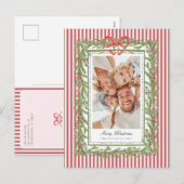 Vorpraktische Küsten-Schleifen-Familienfoto-Weihna Feiertagspostkarte (Vorne/Hinten)