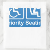 Vorrangige Sitzplätze für behinderte Kunden Rechteckiger Aufkleber (Tasche)