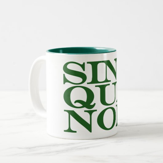 Vorraussetzungs-lateinische Zitat-Tasse Zweifarbige Tasse (Vorderseite Links)