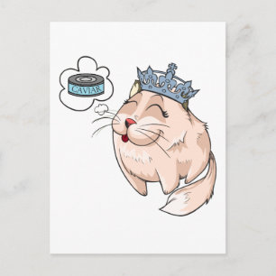 Vorreiche Katze träumt von Kaviar Postkarte
