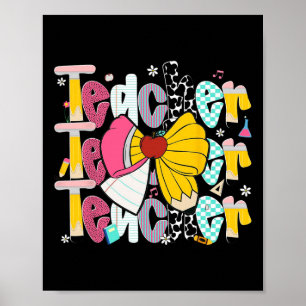 Vorreifer Lehrer Bleistift Kokette Schleife Lehrer Poster
