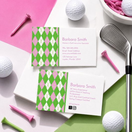 Vorreiter Argyle Golflehrer Professional Visitenkarte