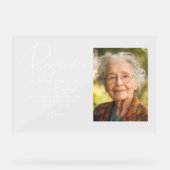 Vorreserviertes Sign-Foto für die Gedenkstätte Acrylschild (Vorderseite)