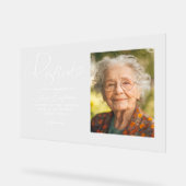 Vorreserviertes Sign-Foto für die Gedenkstätte Acrylschild (Winkel)