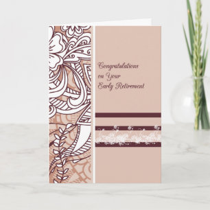 Vorruhestandkarte Tan mit Blume Karte
