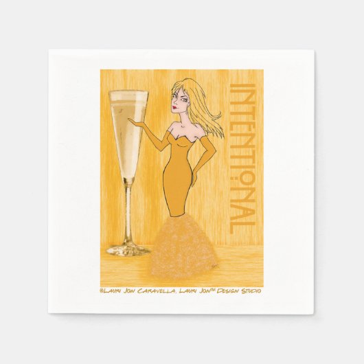 Vorsätzliche Champagnerfrau Cocktail Napkins Serviette (Vorderseite)