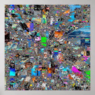 Vorsätzliche digitale Glitchkunst - Pixelverzerrun Poster