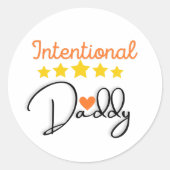 Vorsätzlicher Daddy Runder Aufkleber (Vorderseite)