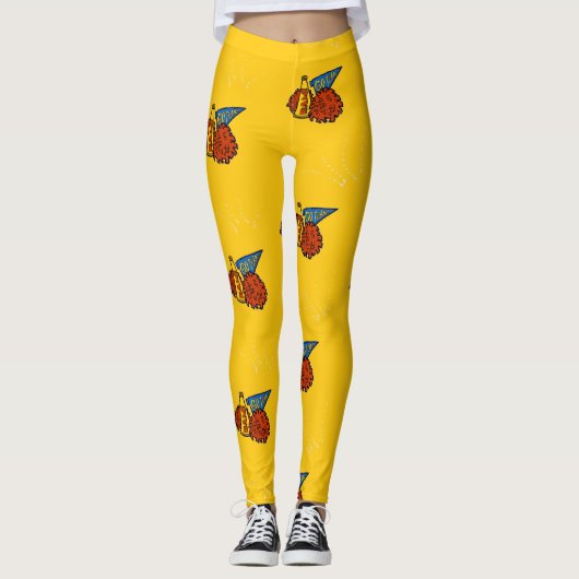 Vorschaltgetriebe auf Gelb Leggings (Vorderseite)