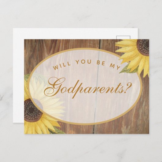 Vorschlag der Eltern Rustikale Sonnenblumen und Ho Postkarte (Vorne/Hinten)