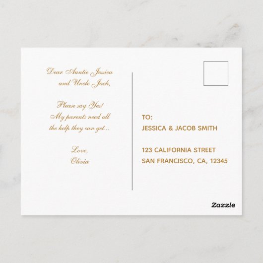 Vorschlag der Eltern Rustikale Sonnenblumen und Ho Postkarte (Rückseite)