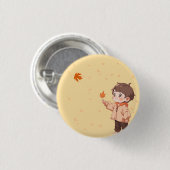 Vorschlag der Liebe!! Herbstblatt, gehalten von ei Button (Vorne & Hinten)