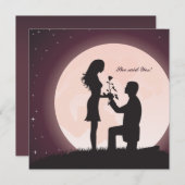 Vorschlag der Verlobung Moonlight Einladung (Vorne/Hinten)