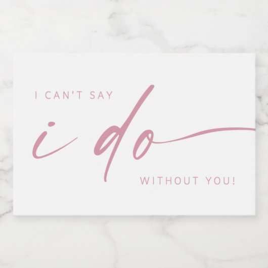 Vorschlag für Brautparty | Rosa und Weiße Mini Schaumweinetikett (Einzelnes Label)